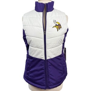 NFL Purple and White Minnesota Vikings Quilted Puffer Vest